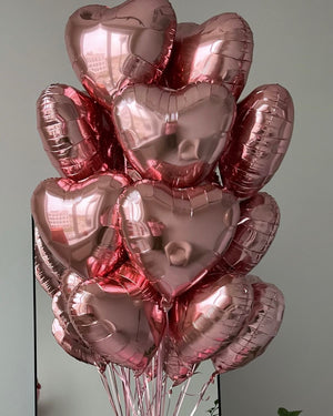 Globos metálicos con helio - Corazones